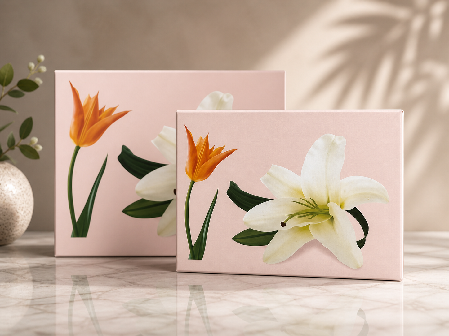 Pink Floral Printed Gift Box