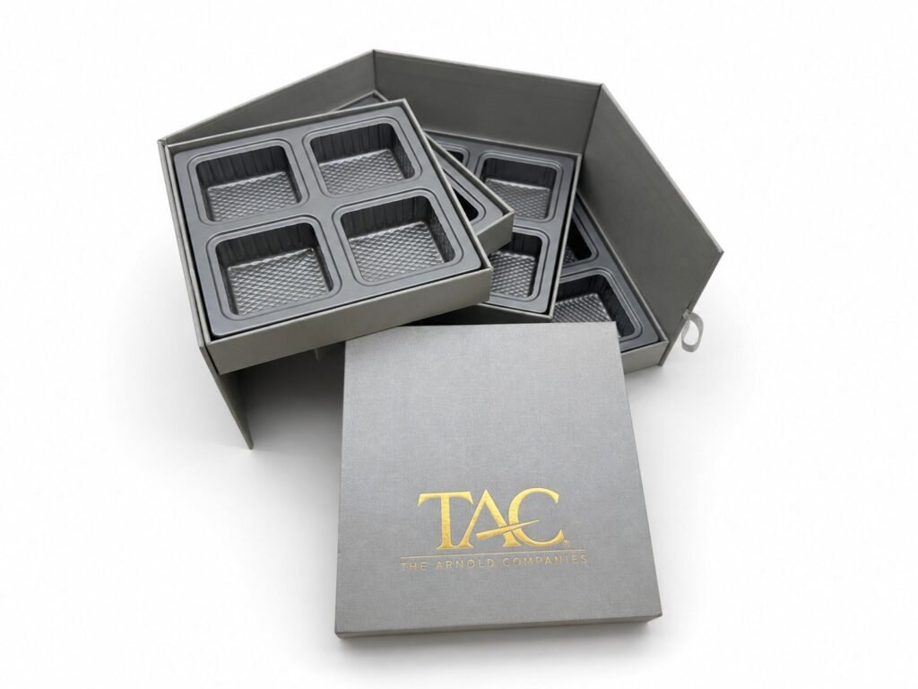 Multi-Layer Chocolate Box with Gold Foil