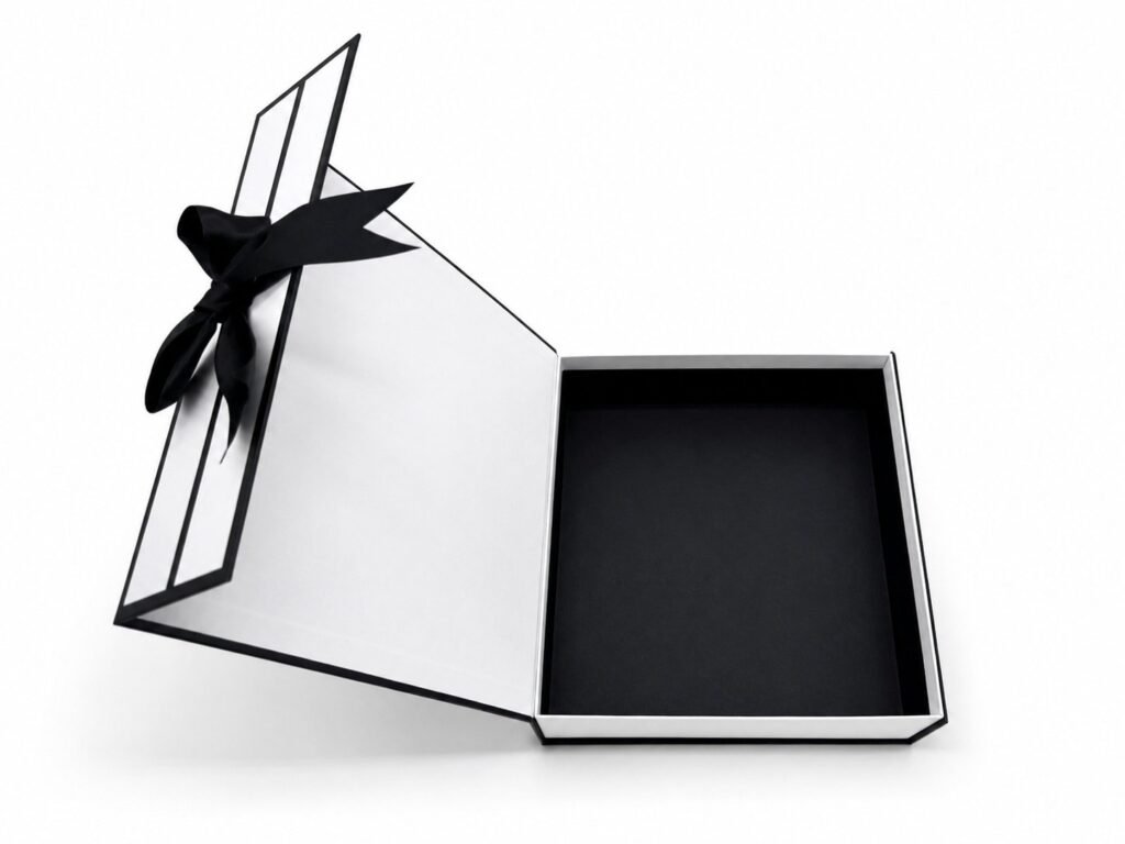 Matte White Rigid Ribbon Magnetic Box